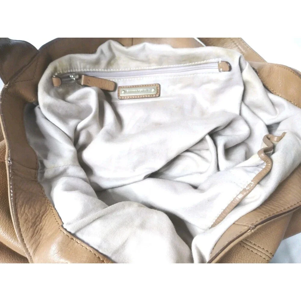Banana Republic Large Leather Handbag Satchel Boho Tote Tan